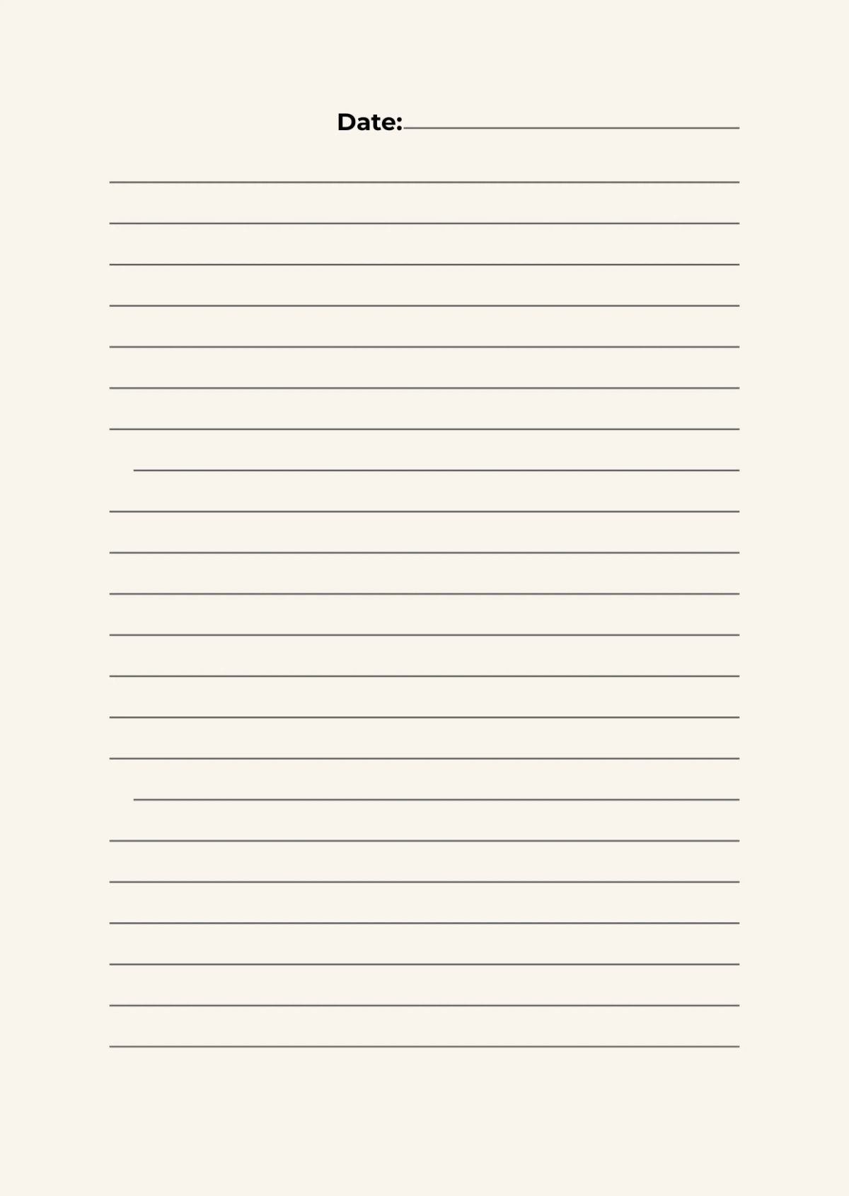Free Lined Notebook Journals Template to Edit Online