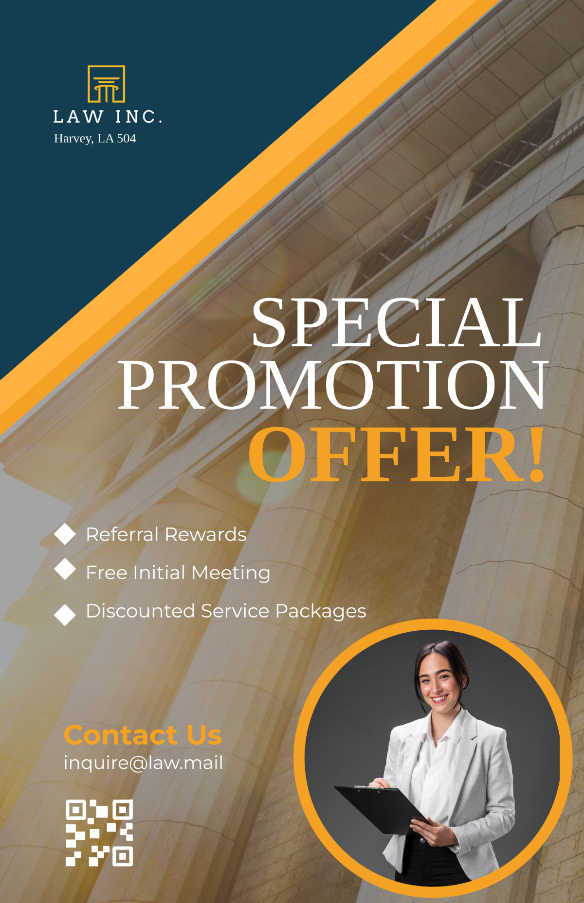 Free Law Firm Promotion Poster Template