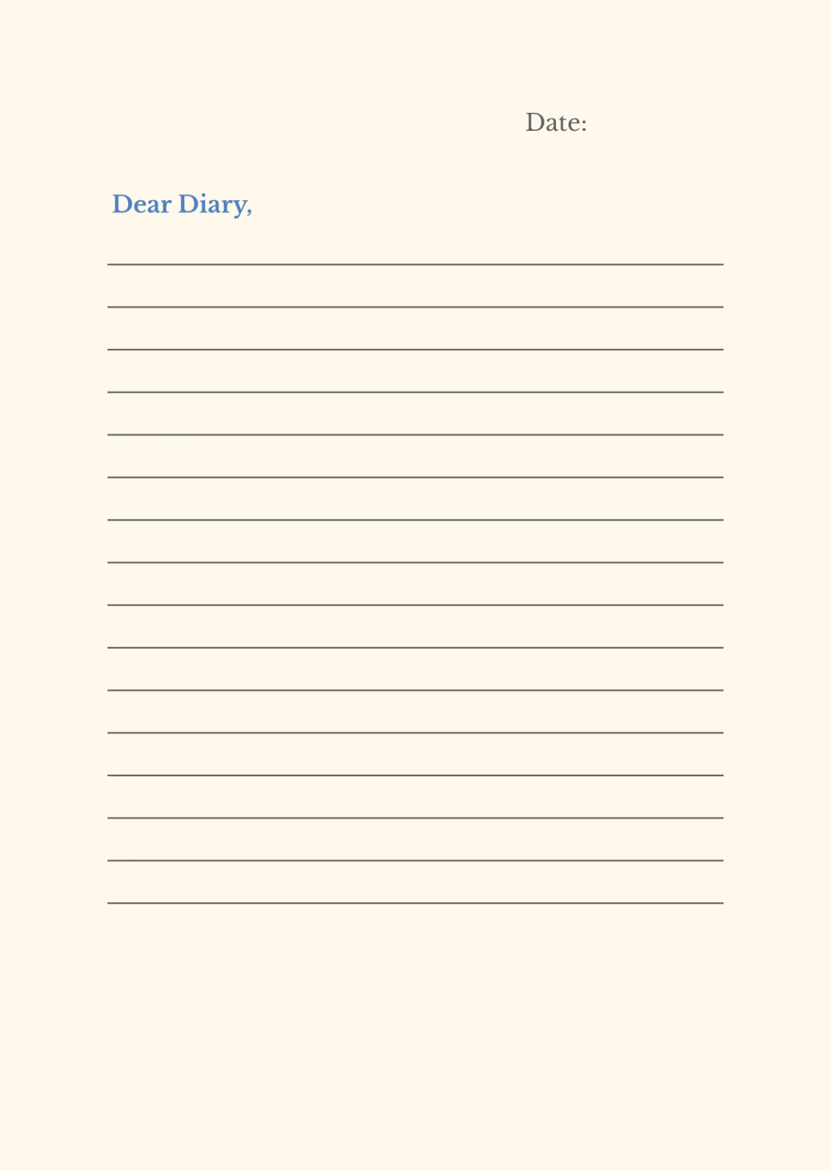 Free Diary Notebook Journals Template to Edit Online