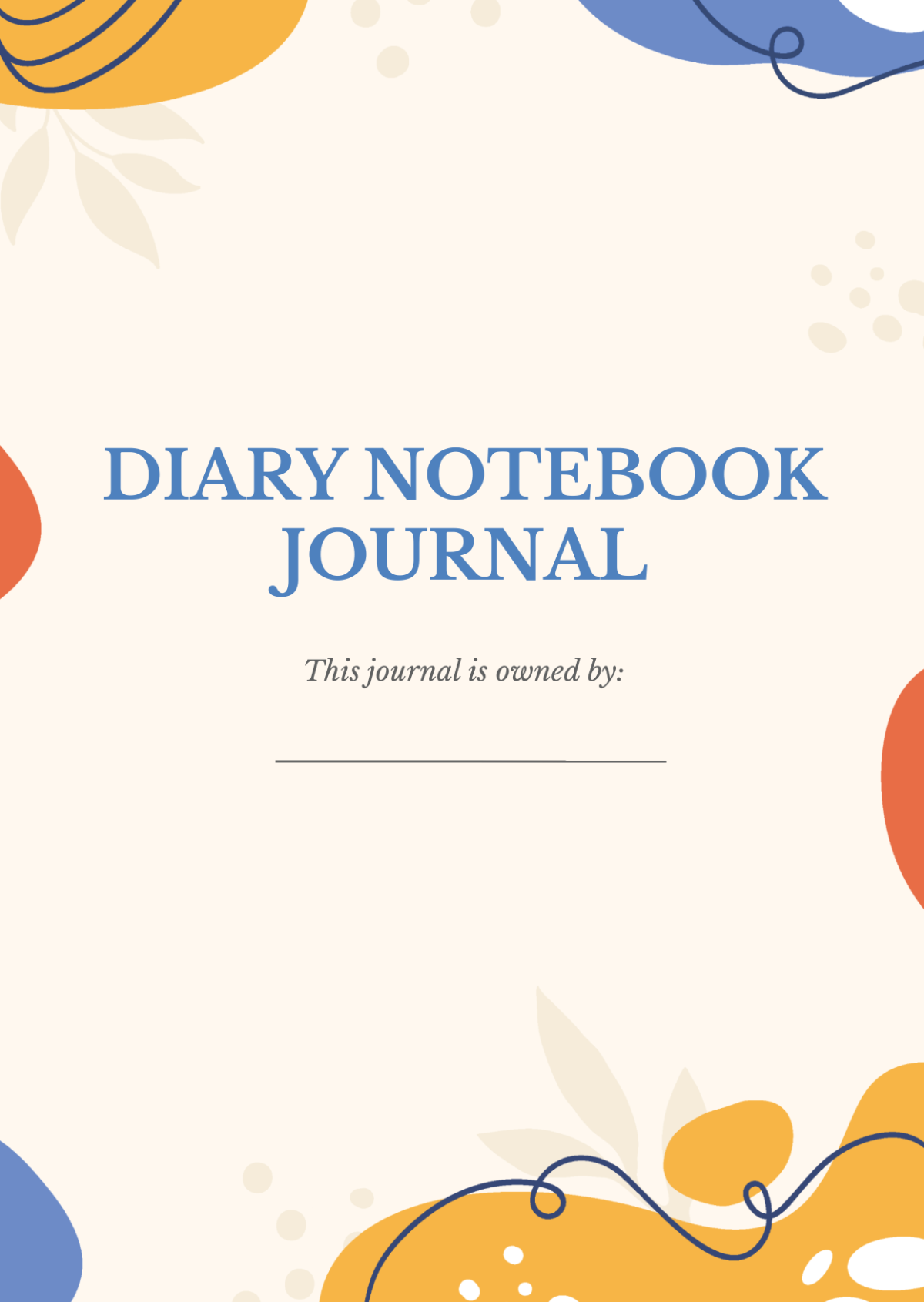Free Diary Notebook Journals Template