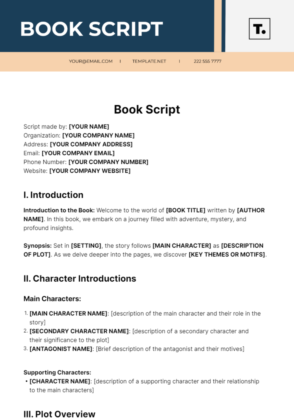 Book Script Template