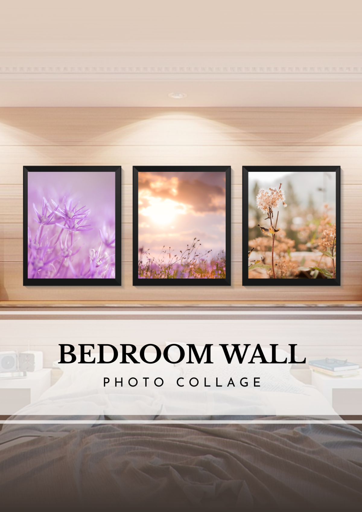 Bedroom Wall Photo Collage Template