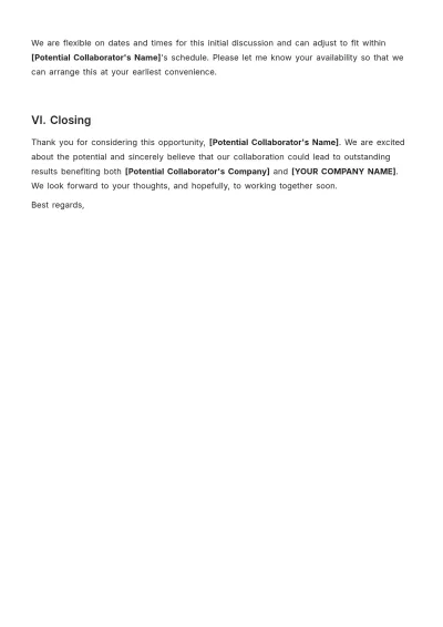 Free Script For Pitching Brand Collaborations Template to Edit Online