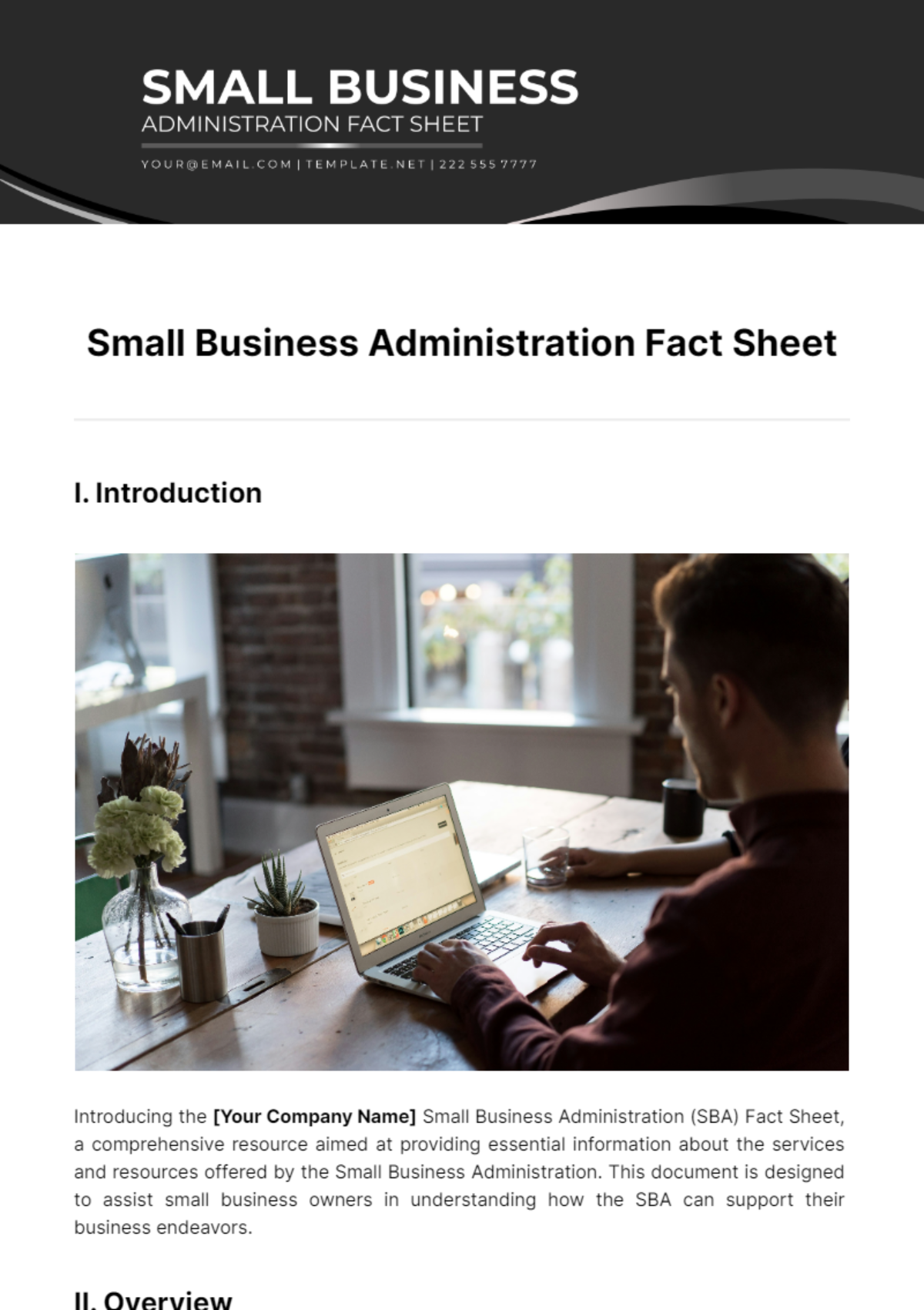 Free Small Business Administration Fact Sheet Template