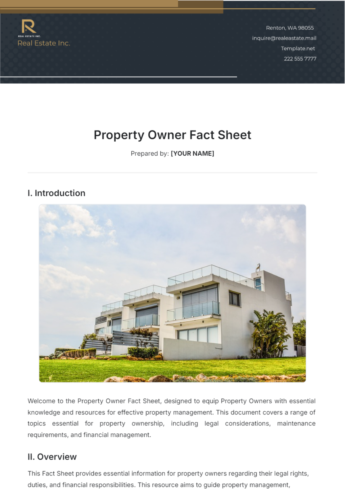 Property Owner Fact Sheet Template - Edit Online & Download