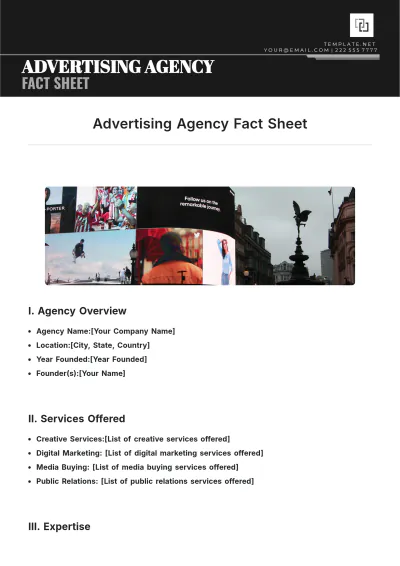 Free Advertising Agency Fact Sheet Template to Edit Online