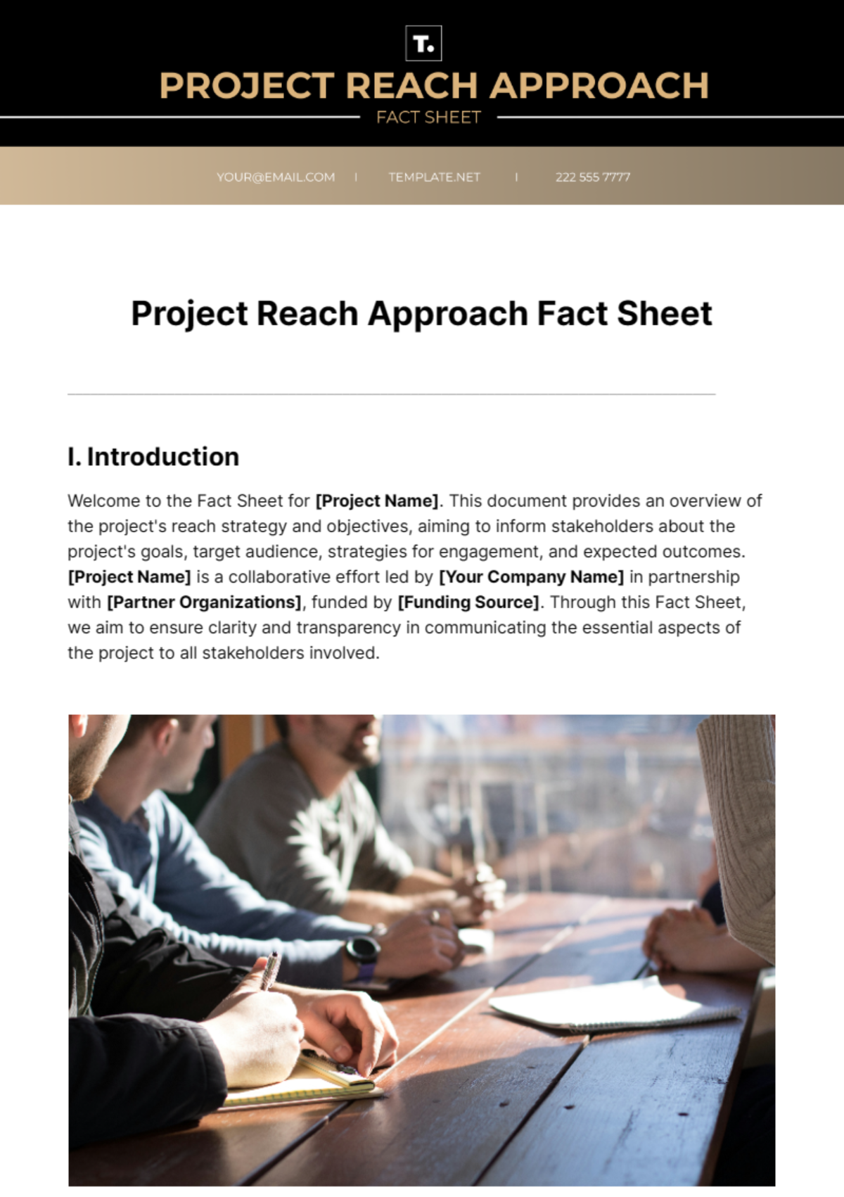 Free Project Reach Approach Fact Sheet Template