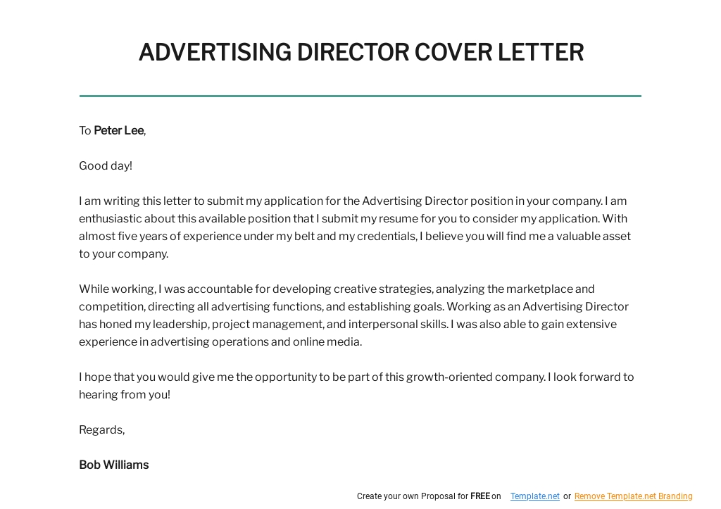 Free Advertising Director Cover Letter Template.jpe