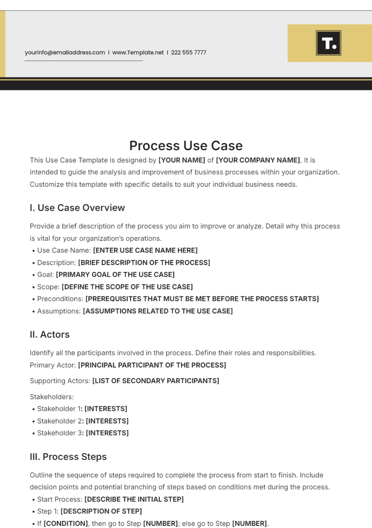 Process Use Case Template - Edit Online & Download