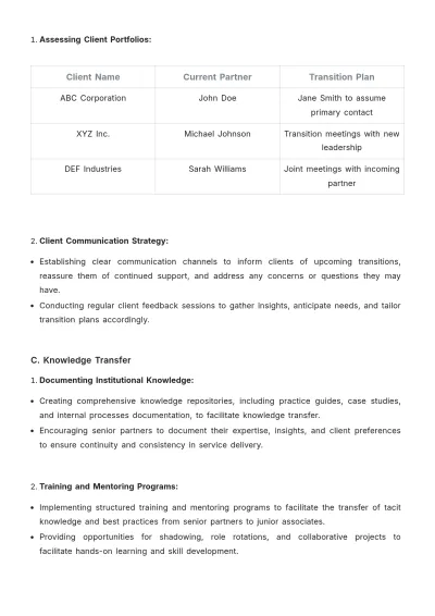 Free Law Firm Succession Planning Strategy Template to Edit Online
