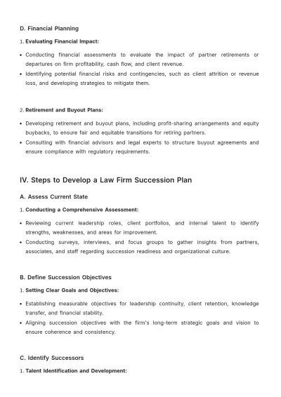Free Law Firm Succession Planning Strategy Template to Edit Online