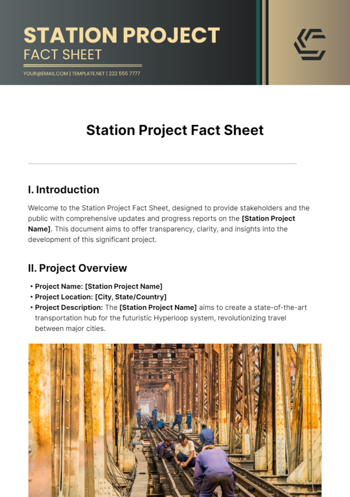 Free Station Project Fact Sheet Template