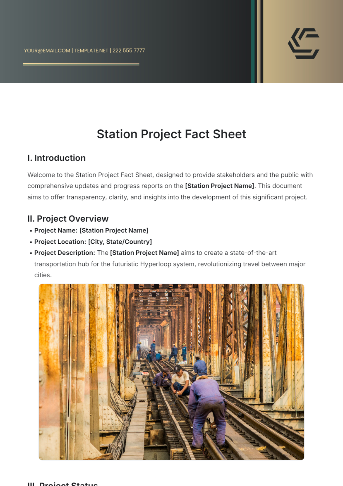 Station Project Fact Sheet Template - Edit Online & Download