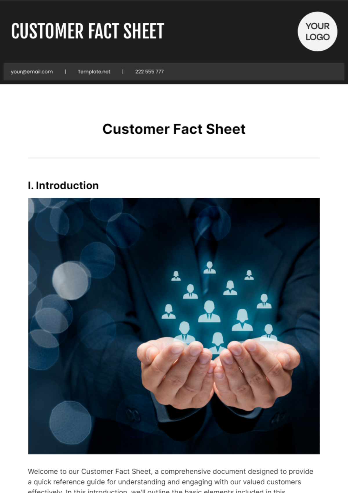 Customer Fact Sheet Template