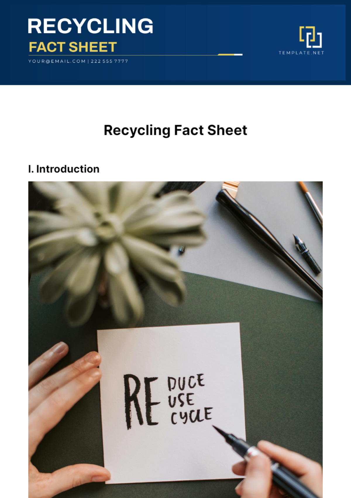 Recycling Fact Sheet Template - Edit Online & Download