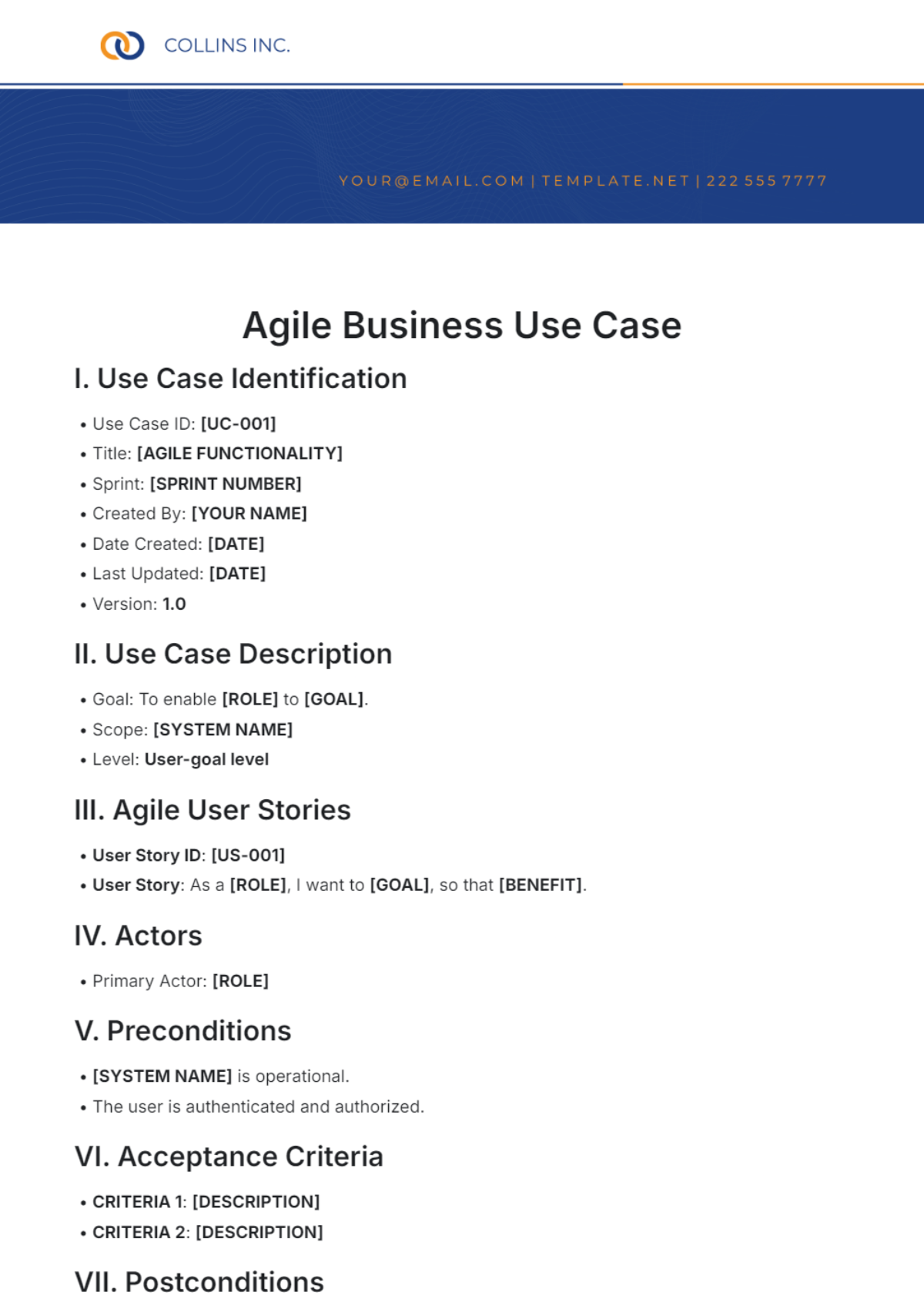 Agile Business Use Case Template - Edit Online & Download