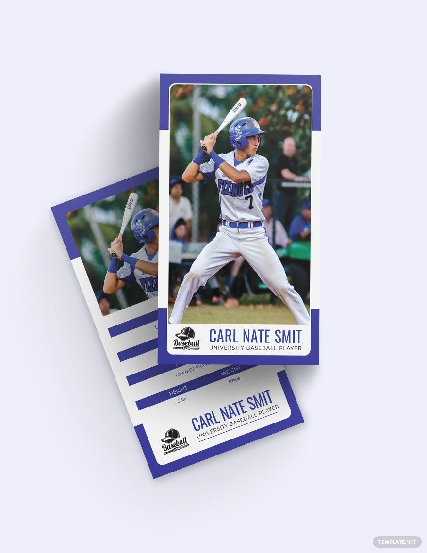 Sample Baseball Trading Card Template
