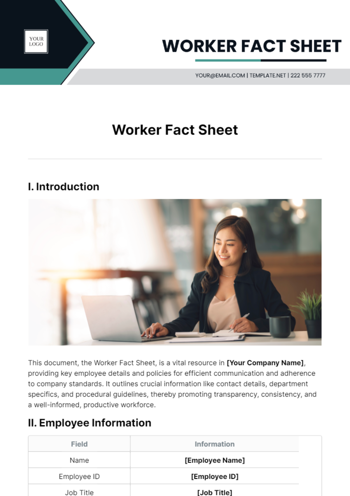 Worker Fact Sheet Template