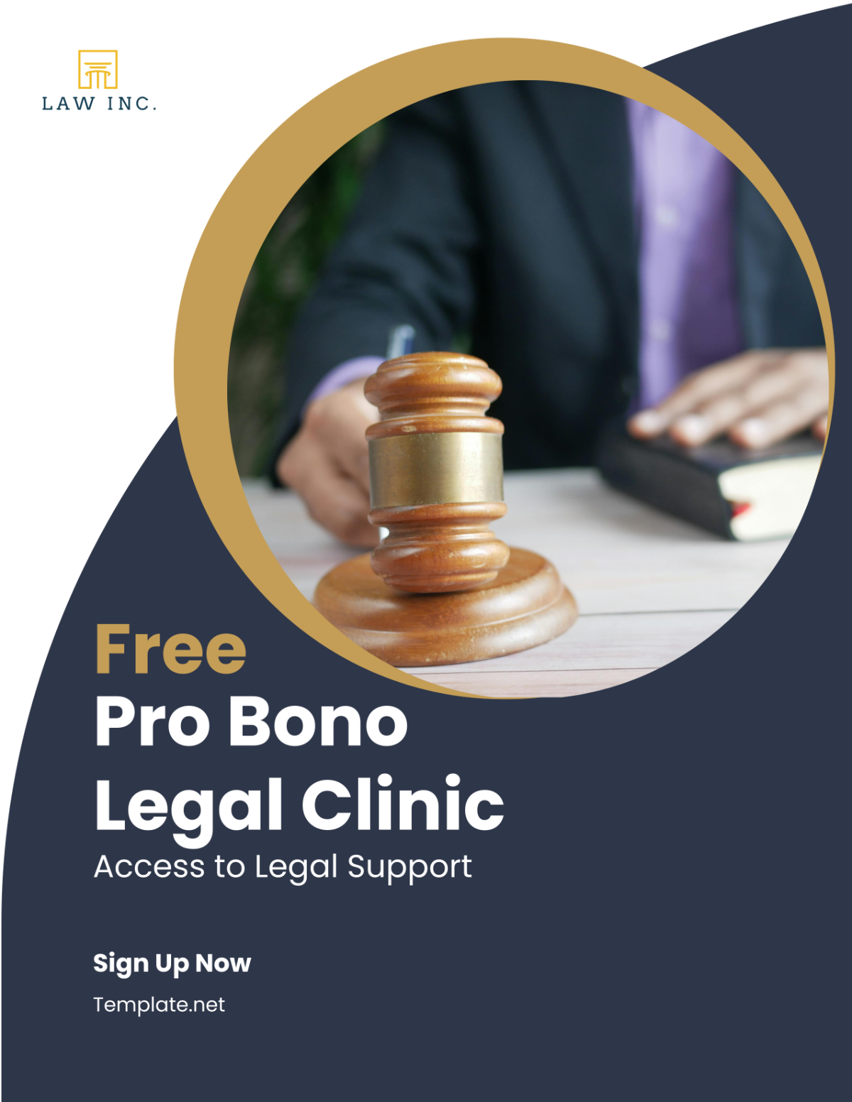 Law Firm Pro Bono Clinic Flyer Template