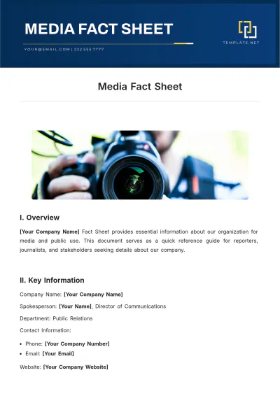 Free Media Fact Sheet Template to Edit Online