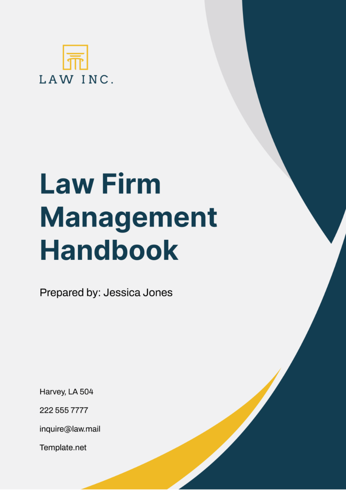 Free Law Firm Management Handbook Template