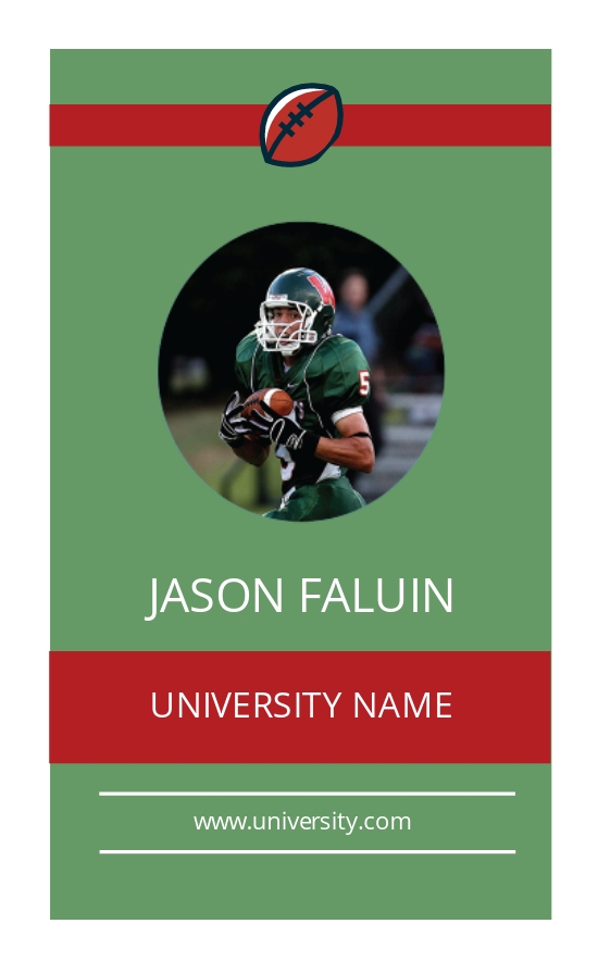 Football Trading Card Template Illustrator Word Apple Pages PSD 