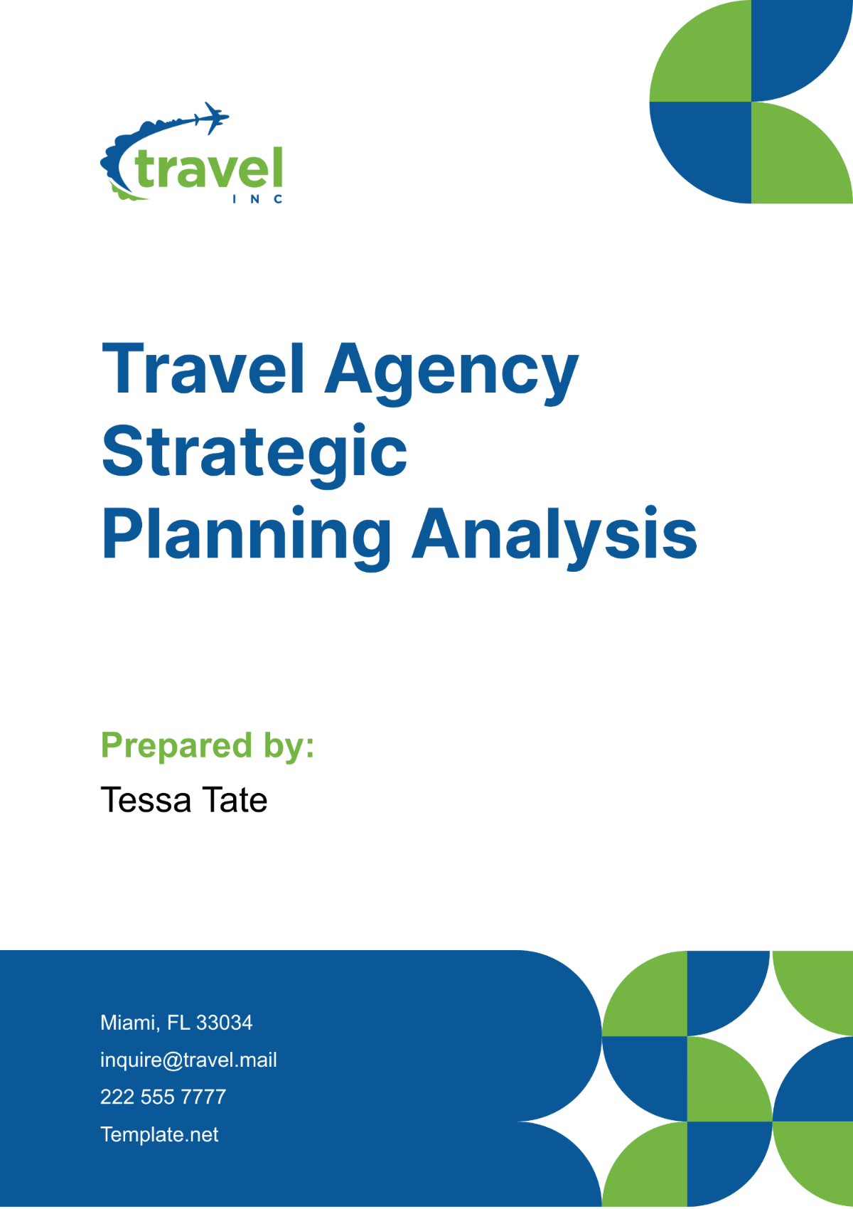 Travel Agency Strategic Planning Analysis Template
