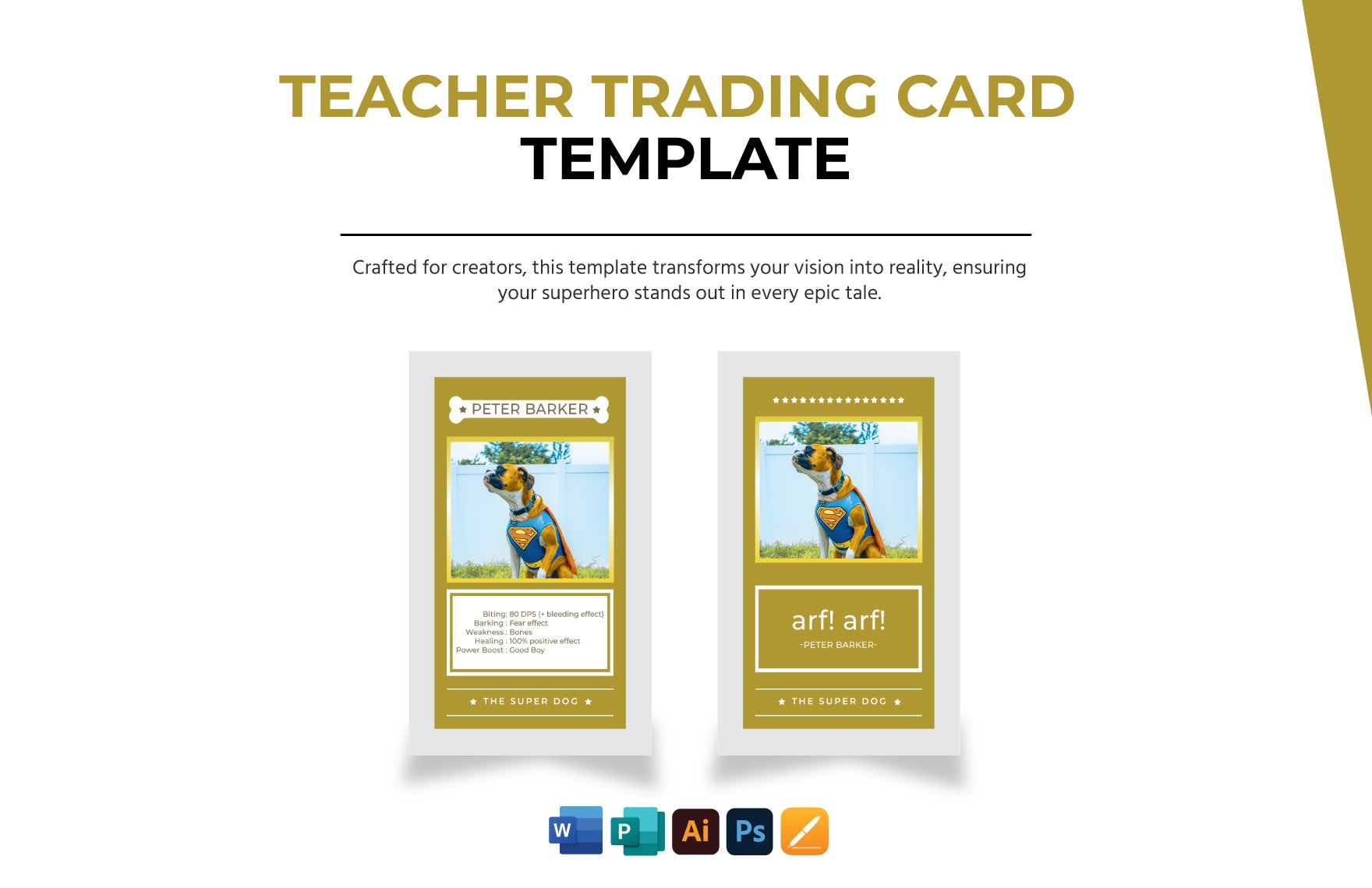 Superhero Trading Card Template in Word, Illustrator, PSD, Apple Pages, Publisher