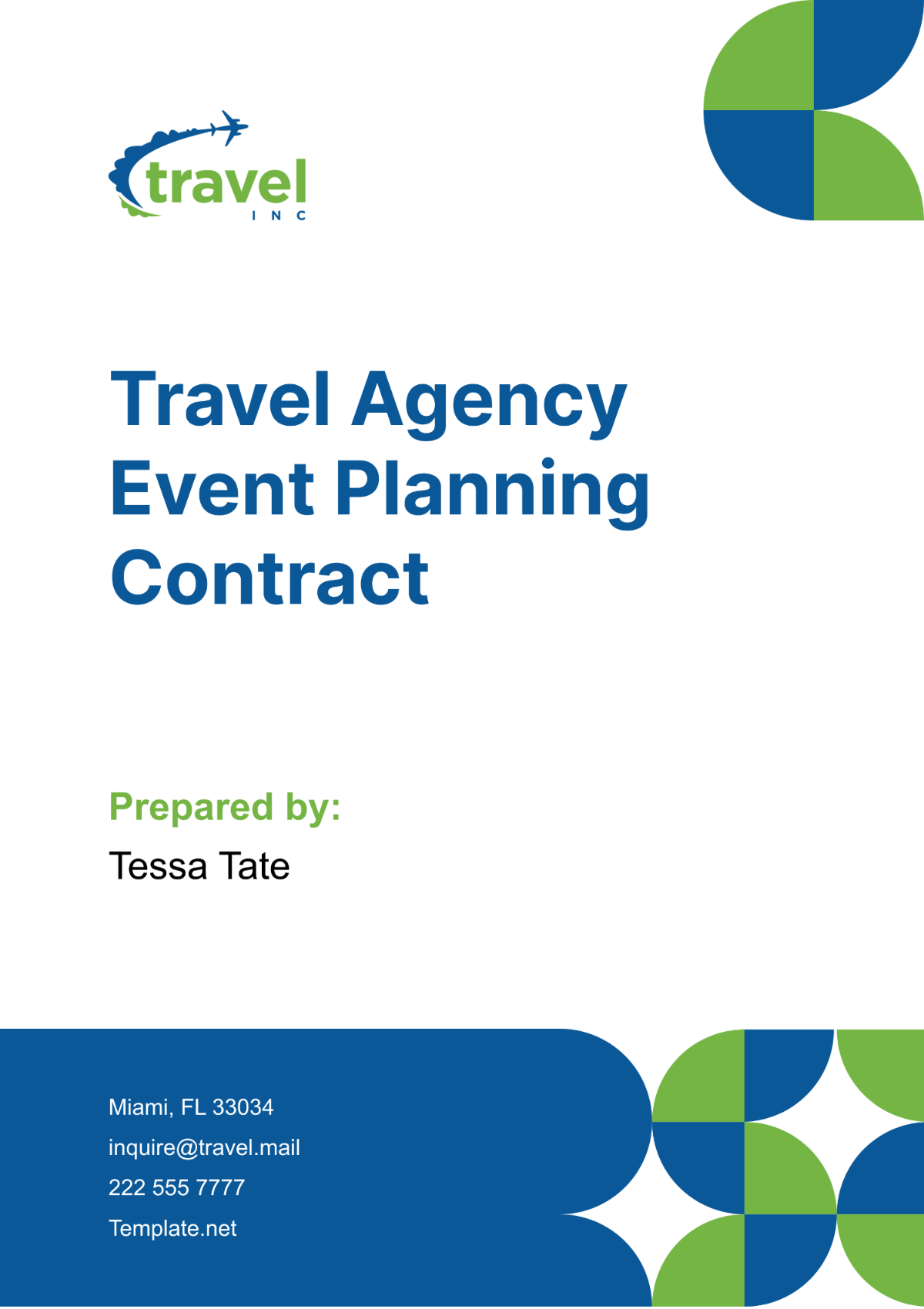 Travel Agency Event Planning Contract Template