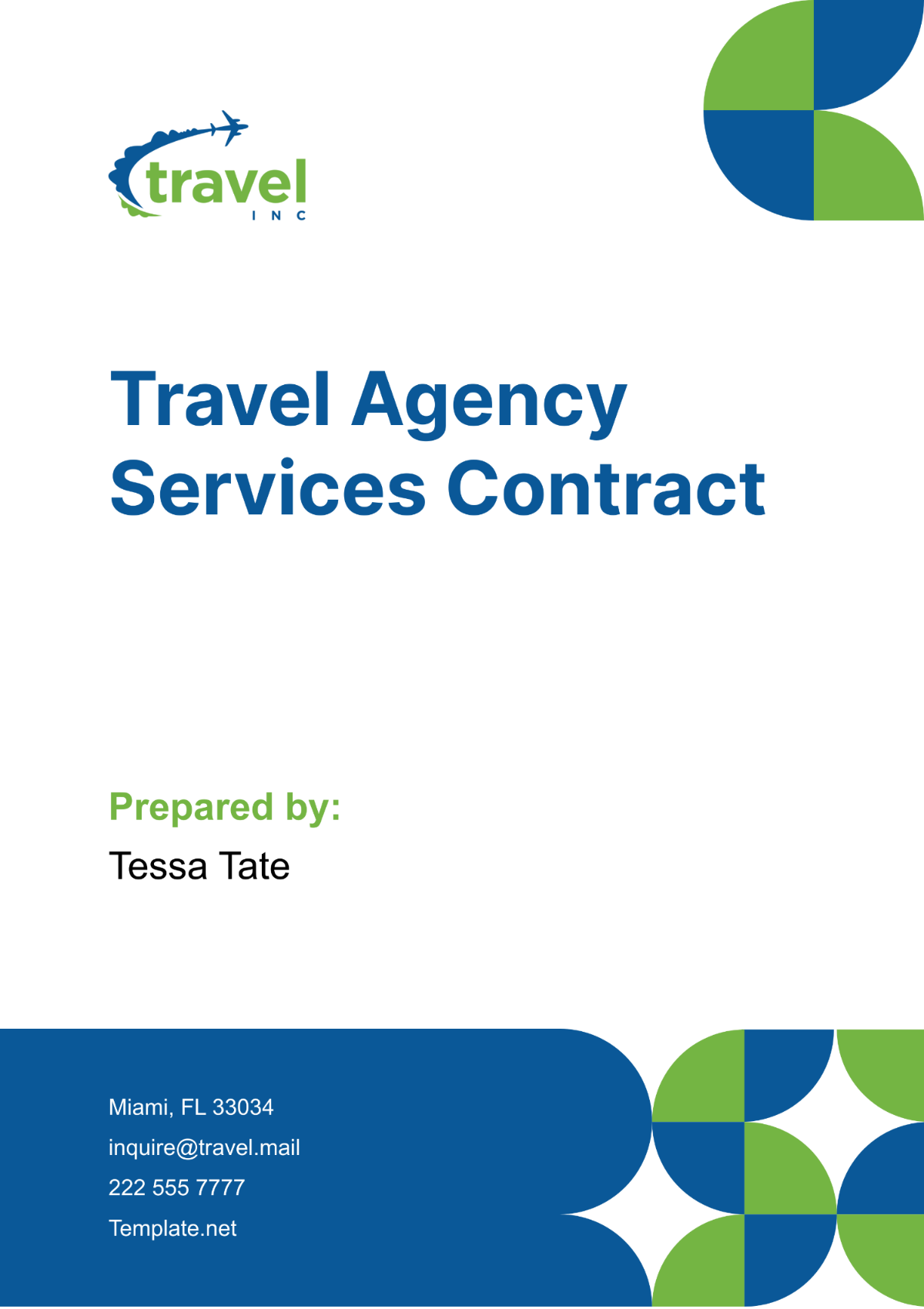 Travel Agency Services Contract Template
