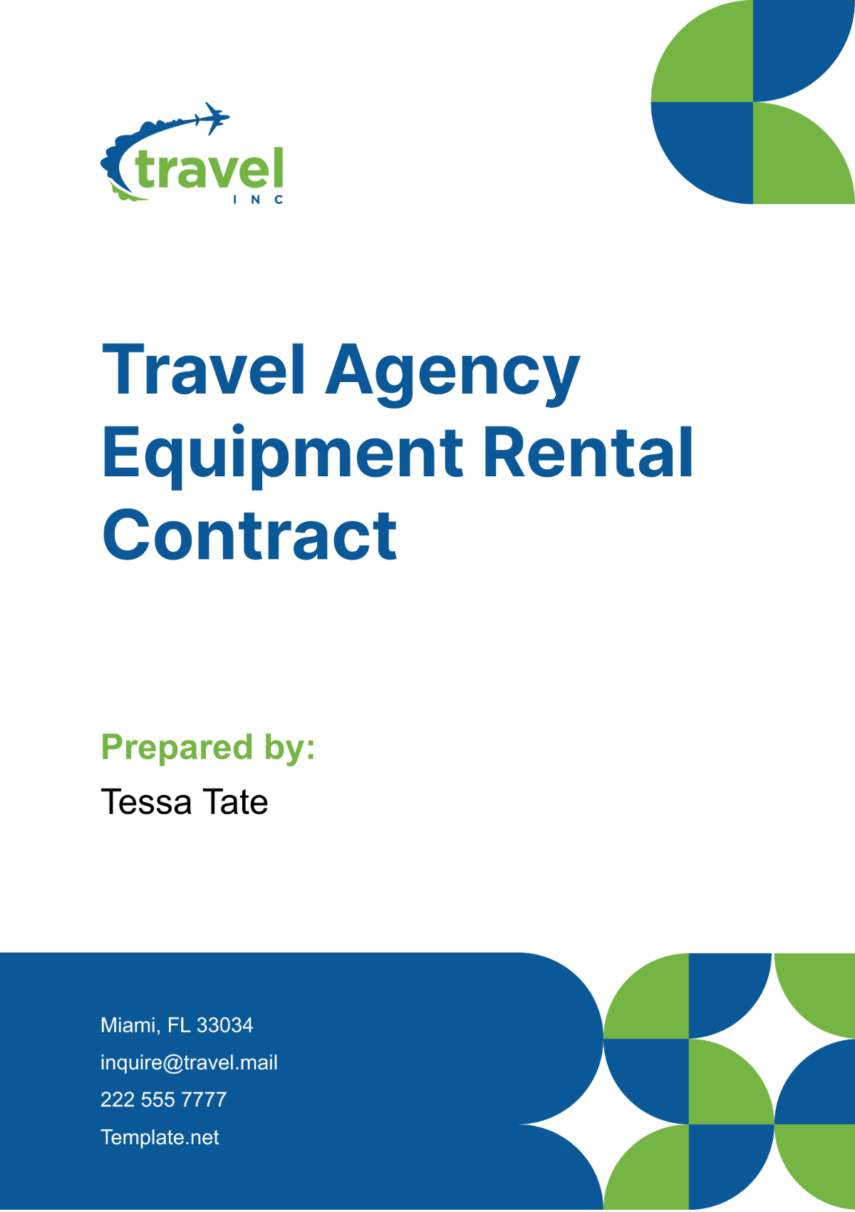 Free Travel Agency Equipment Rental Contract Template