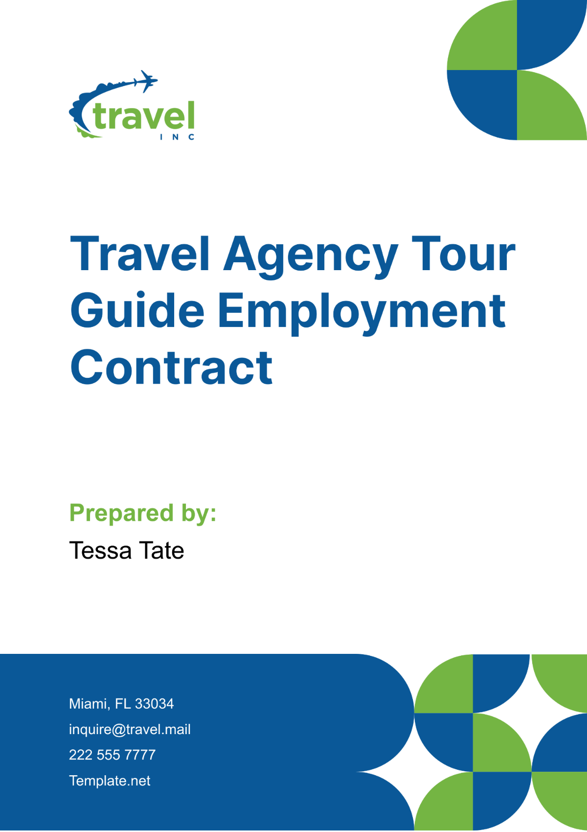 Travel Agency Tour Guide Employment Contract Template