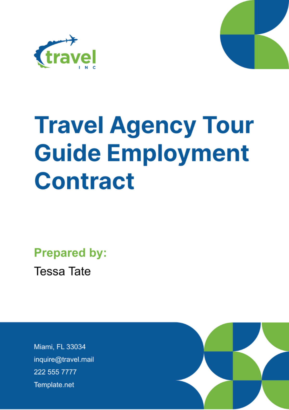 Free Travel Agency Tour Guide Employment Contract Template