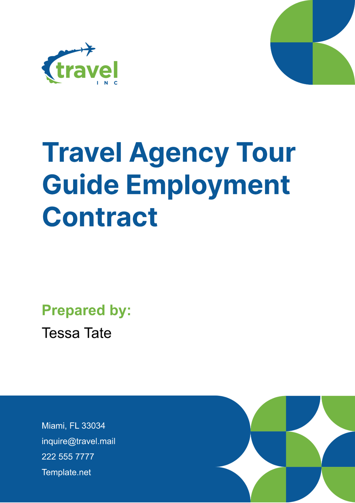 Travel Agency Tour Guide Employment Contract Template - Edit Online & Download