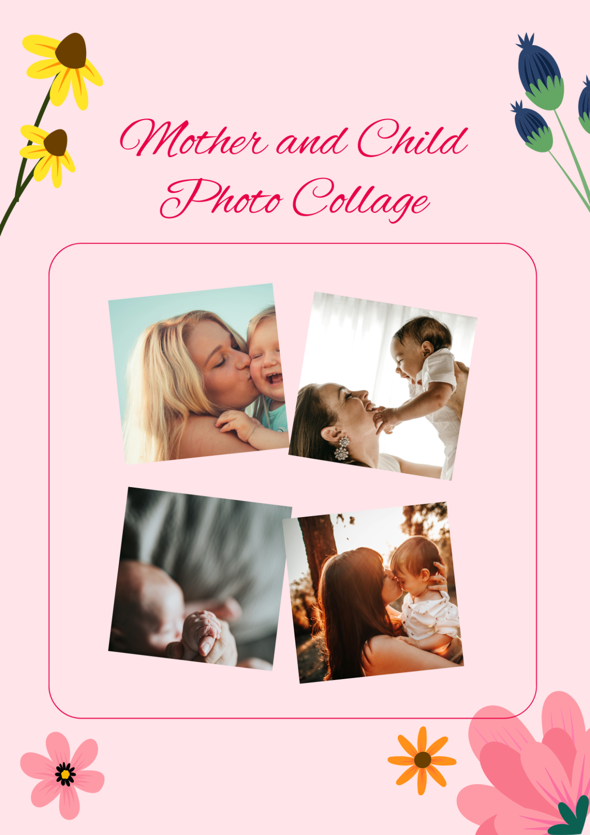 Free Mother And Child Photo Collage Template