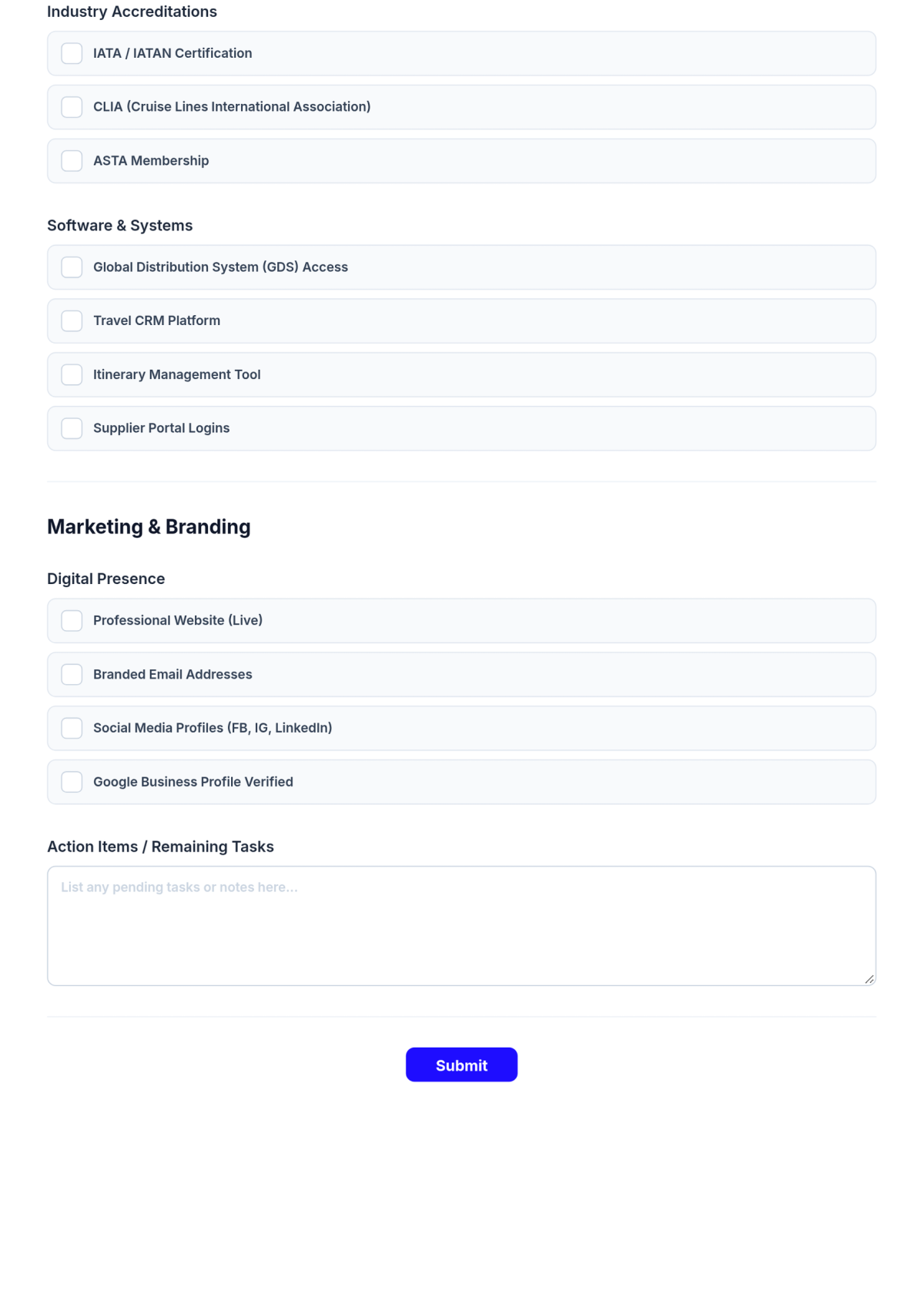 Free Travel Agency Business Checklist Template & AI Maker Free Travel Agency Business Checklist Template & AI Maker
