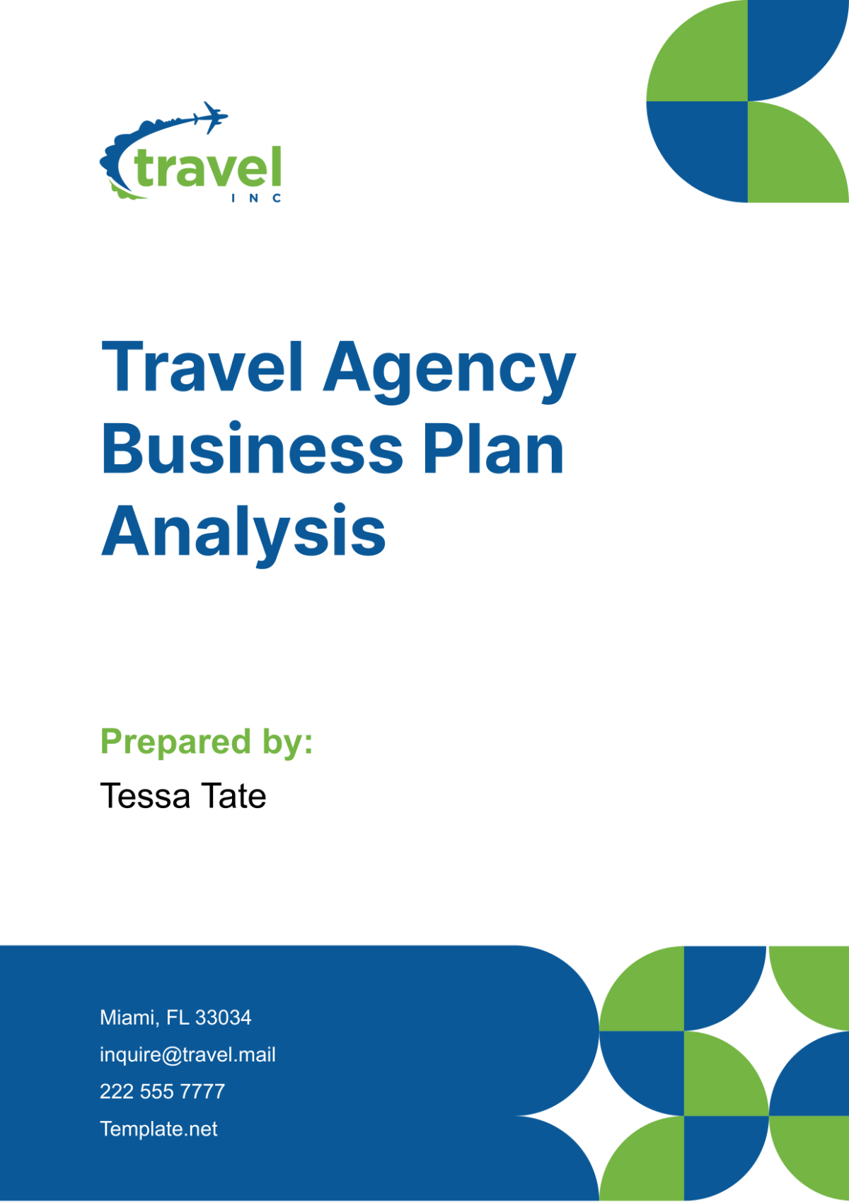Travel Agency Business Plan Analysis Template