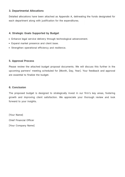 Free Law Firm Budget Allocation Memo Template to Edit Online