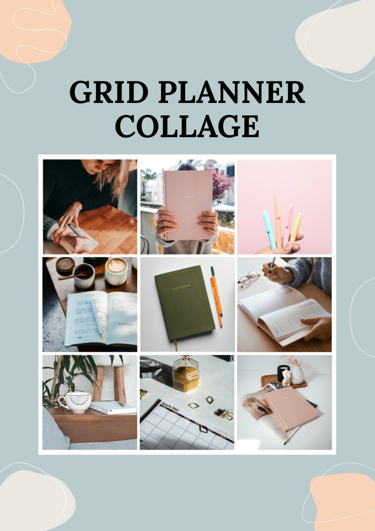 Free Grid Planner Photo Collage Template