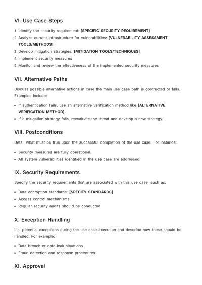 Free Security Use Case Template to Edit Online