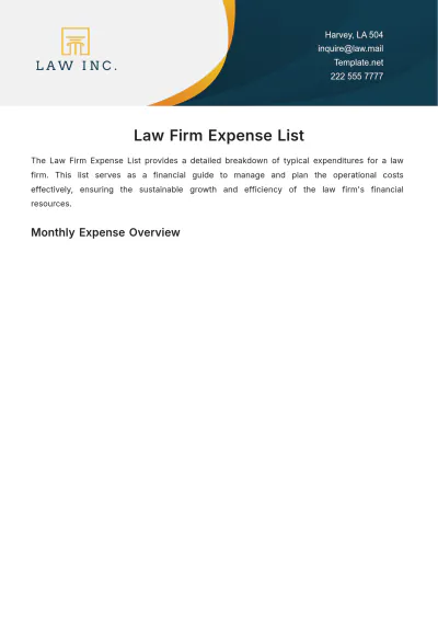 Free Law Firm Expense List Template to Edit Online