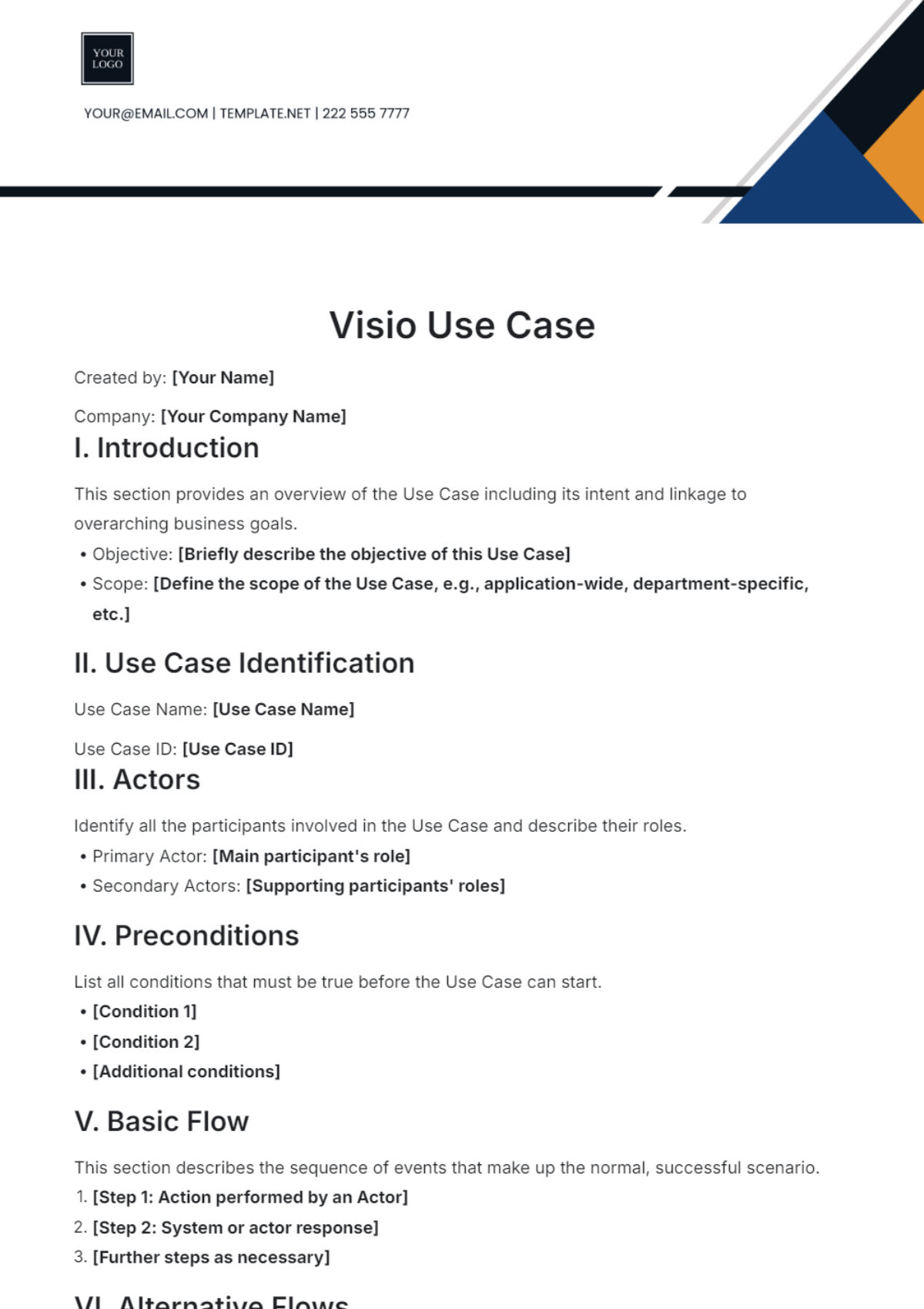 Visio Use Case Template - Edit Online & Download