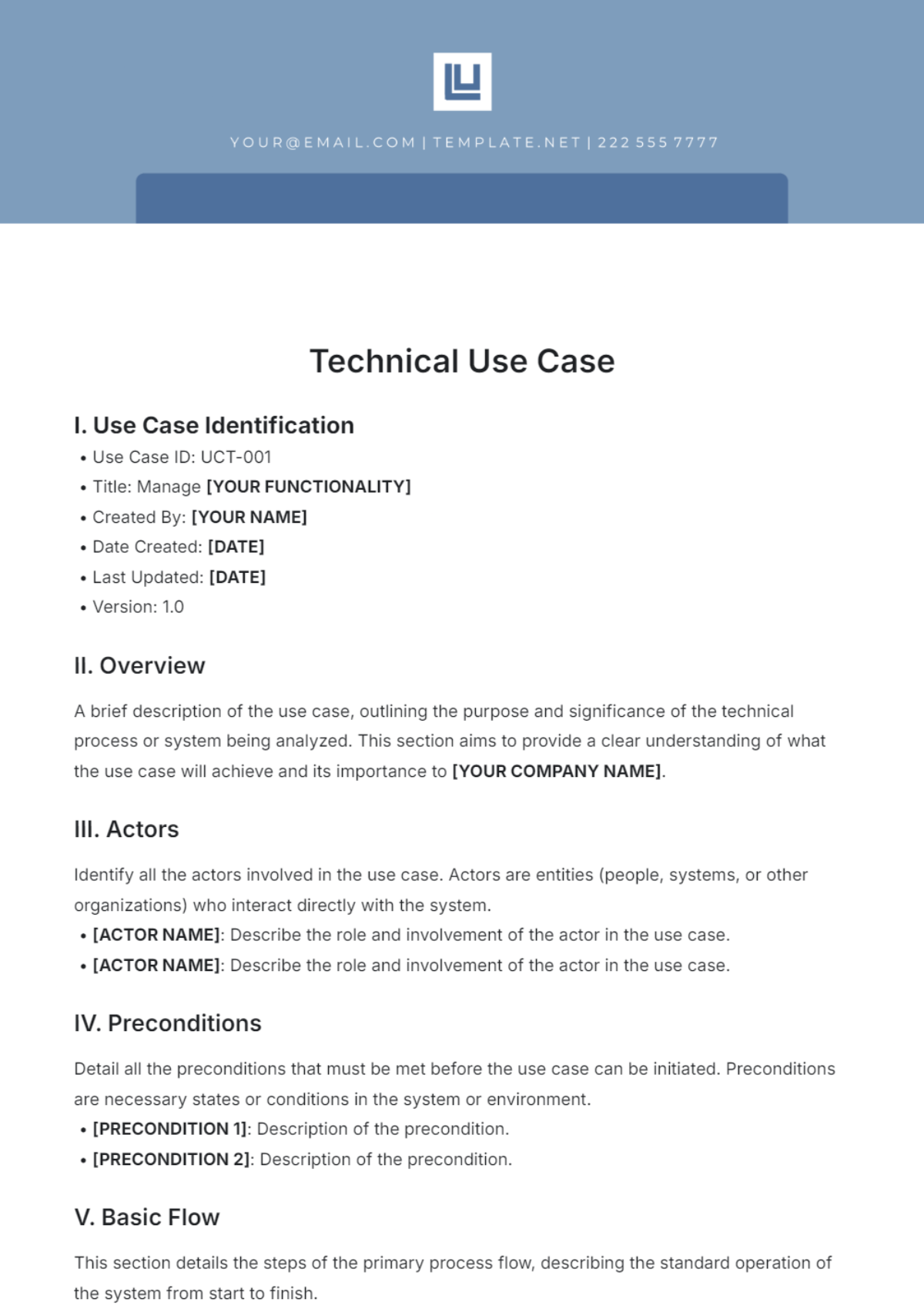 Technical Use Case Template