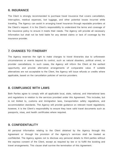 Free Travel Agency Rental Agreement Template to Edit Online