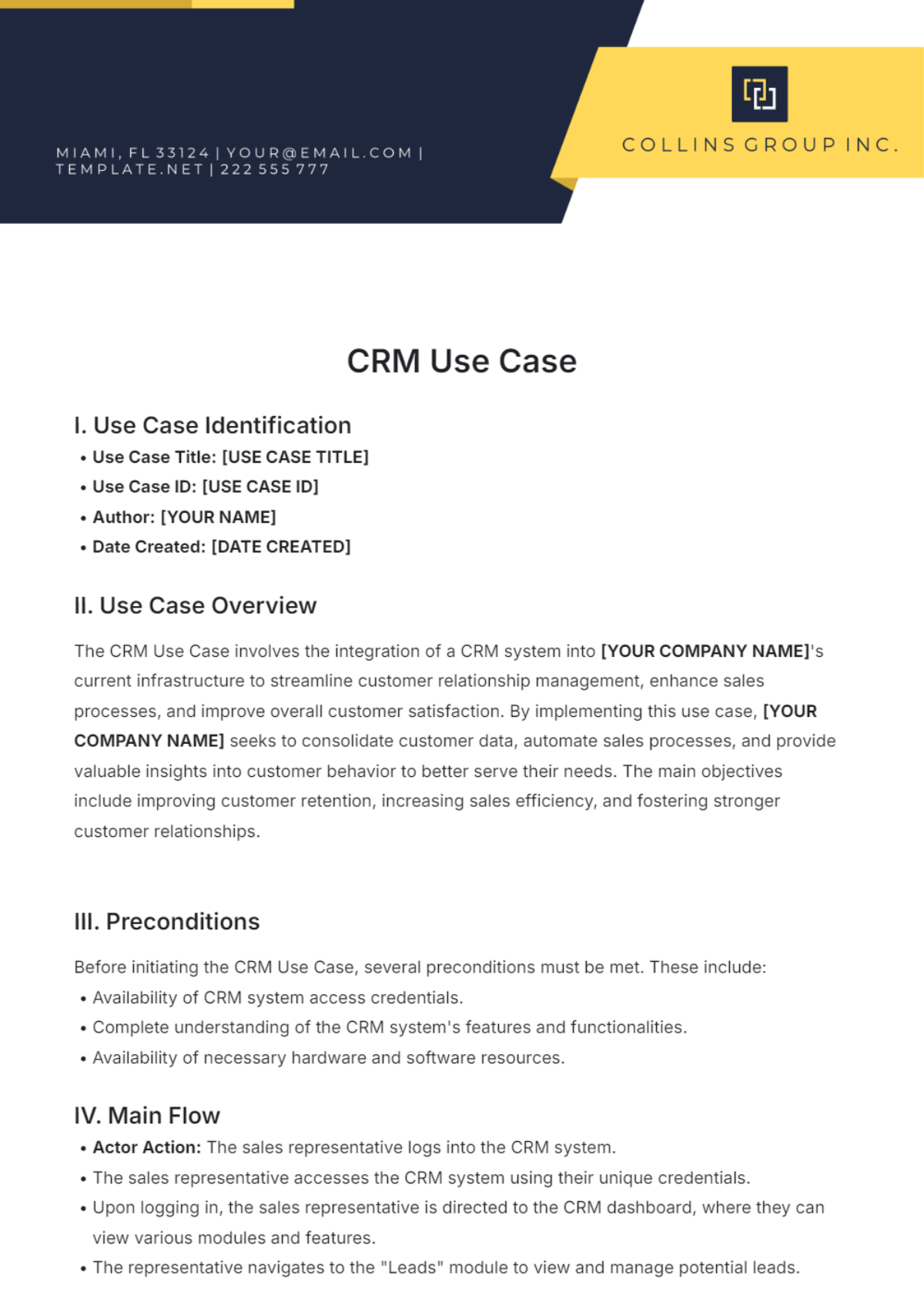 CRM Use Case Template - Edit Online & Download