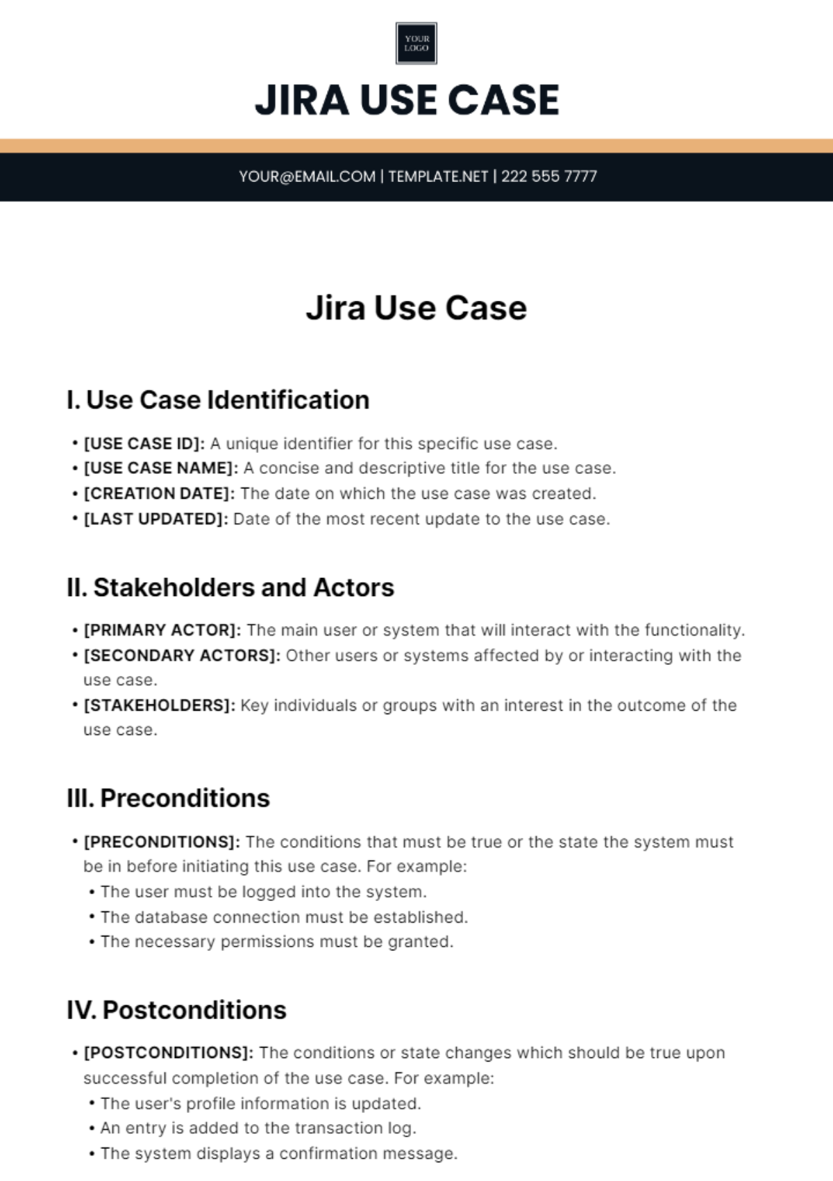Free Jira Use Case Template
