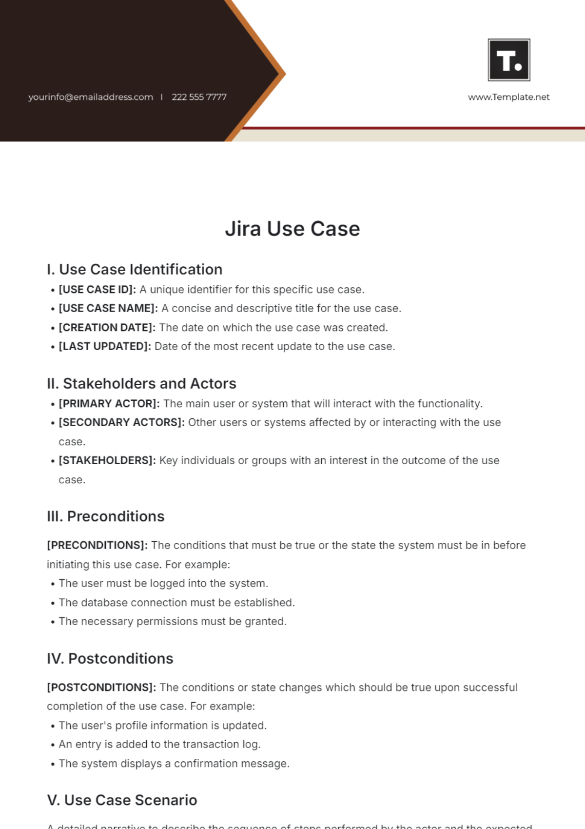 Jira Use Case Template