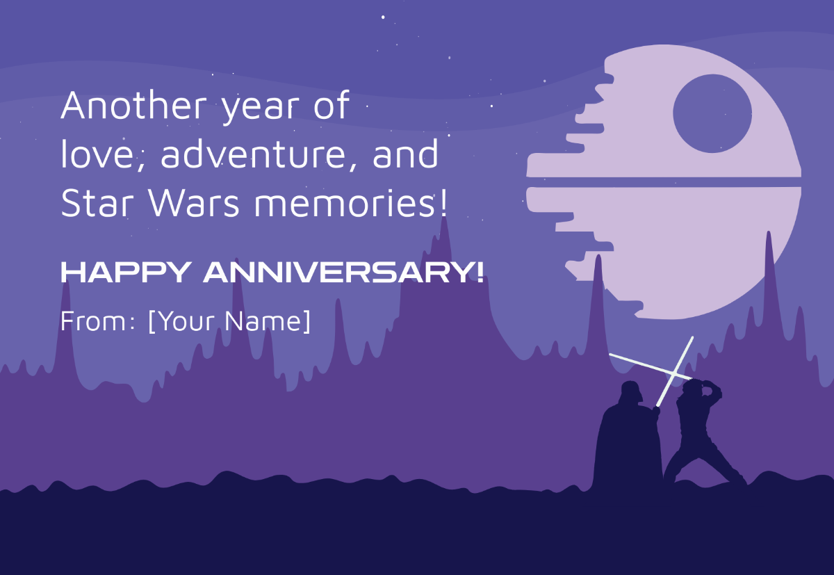 Free Star Wars Anniversary Card Template