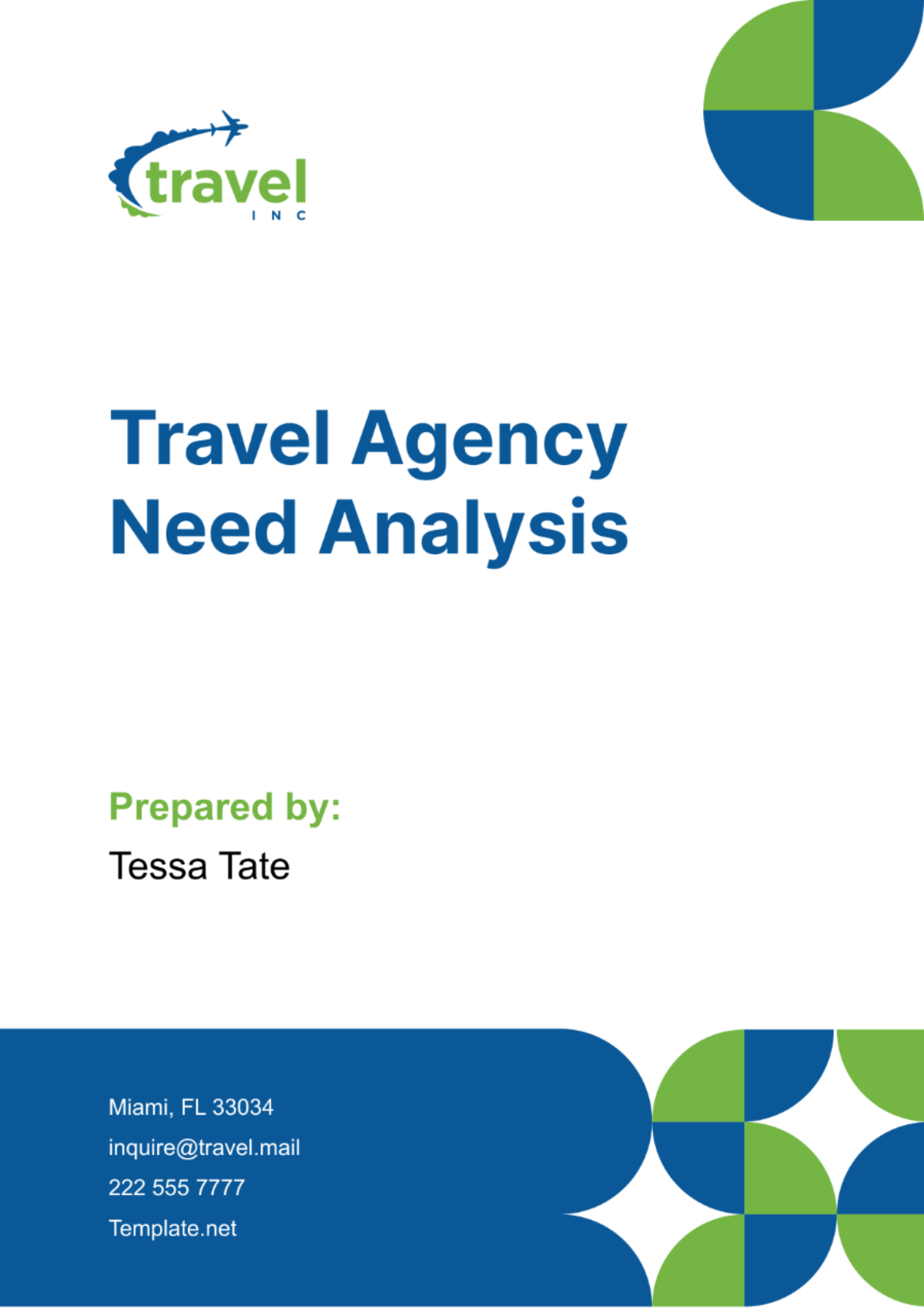 Travel Agency Need Analysis Template