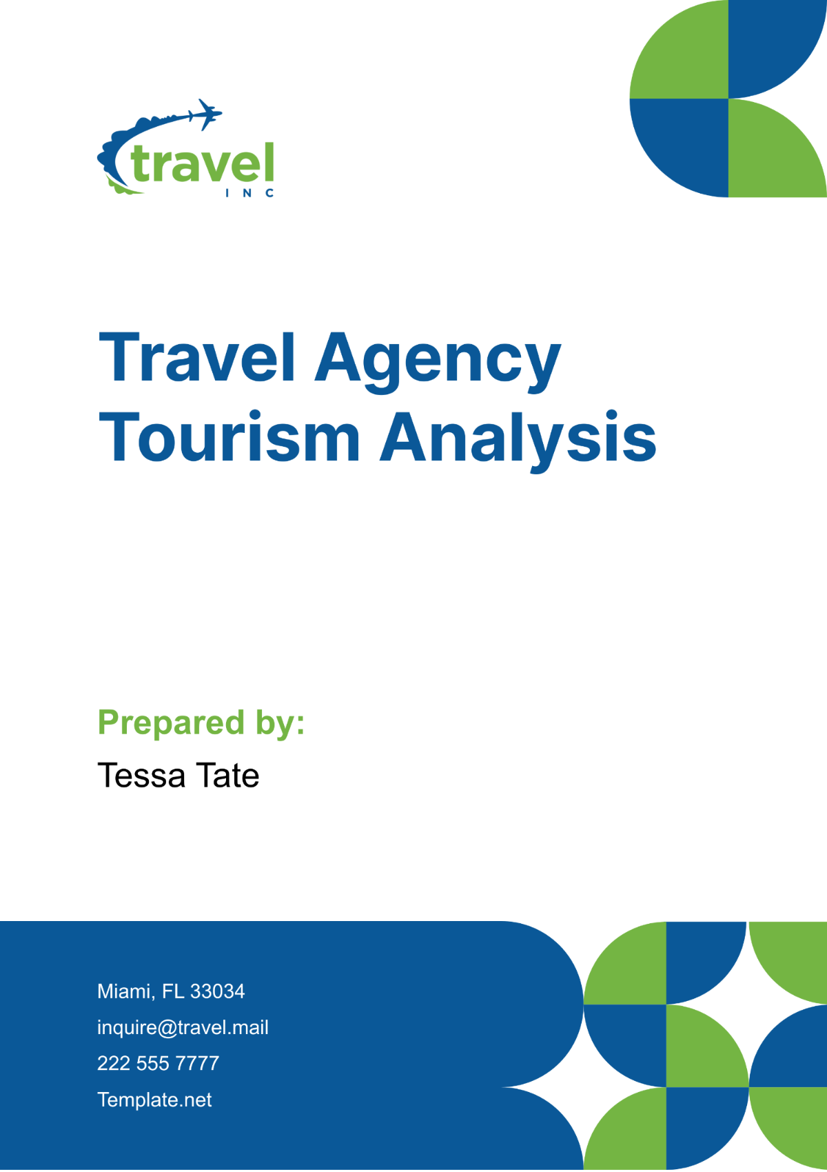 Travel Agency Tourism Analysis Template